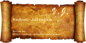 Vedres Julietta névjegykártya